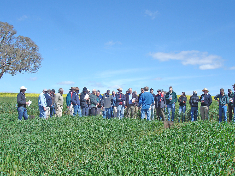 CSIRO's Dr John Kirkegaard with the growers from the Harden Murrumburrah Landcare Group