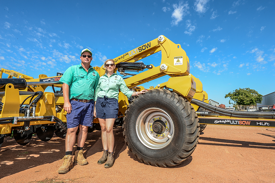 paul and robyn with their new seeder