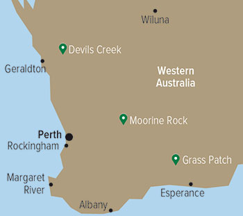 Part of a map of Western Australia