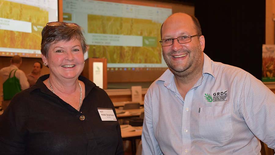 Nikki Seymour, of DAF Queensland based in Toowoomba, caught up with Richard Holzknecht, of GRDC based in Toowoomba, at the Goondiwindi GRDC Update.
