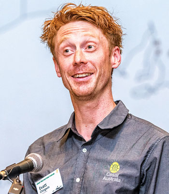 Cesar Australia senior research scientist Dr Evatt Chirgwin discussed insecticide resistance in green peach aphids  and blue-green aphids at the Crop Protection Forum 2024.