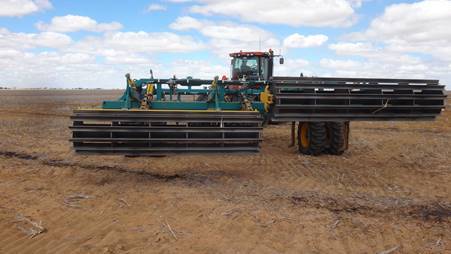 Hydraulic cage rollers are good for crumbling clods after ripping. PHOTO Bindi Isbister, WA DPIRD