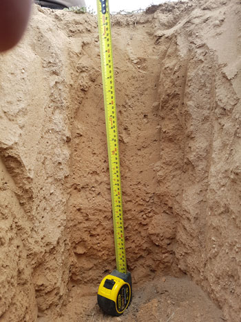 Highly calcareous soil profile
