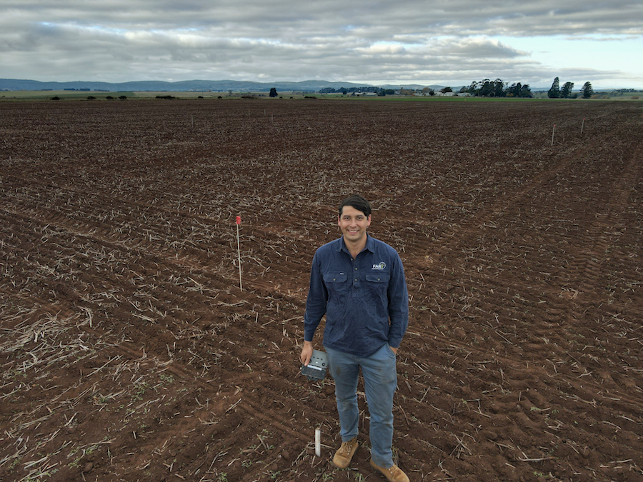 Darcy Warren at Hagley, Tasmania, where he manages spring-sown barley trials.