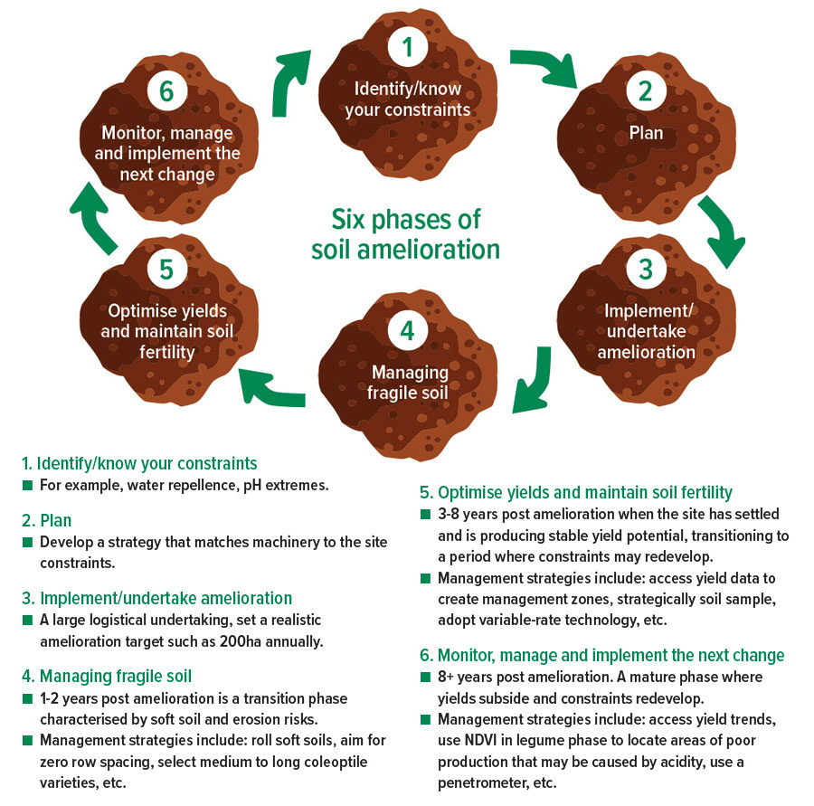 six phases of soil amelioration graphic