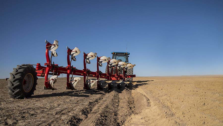 ABOVE: A mouldboard plough can incorporate lime to a depth of about 35cm. PHOTO GRDC
