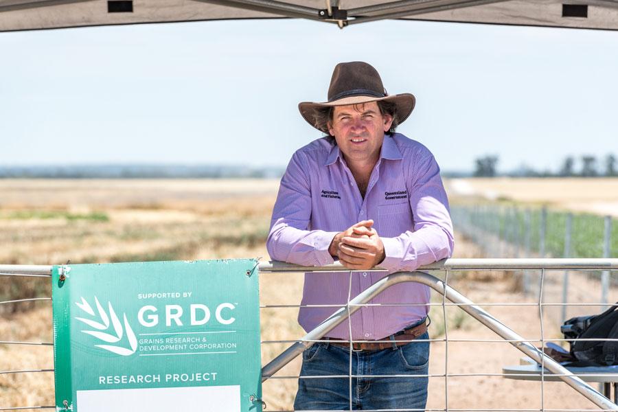 Andrew Erbacheron on site at Billa Billa as part of the Northern Farming Systems project.