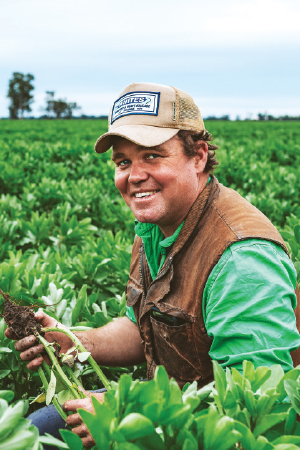 Andrew Freeth applied a fungicide just before canopy closure to his PBA Nanua faba beans. 