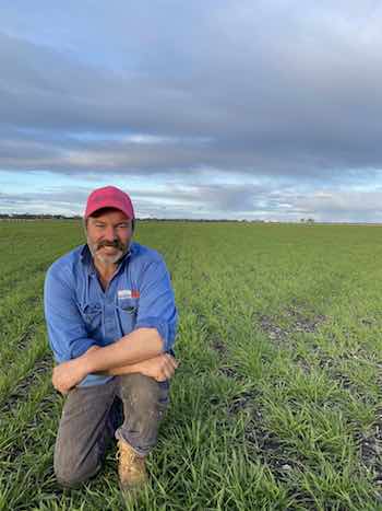 Lachie Seears in a paddock on family's farm at Lucindale, South Australia