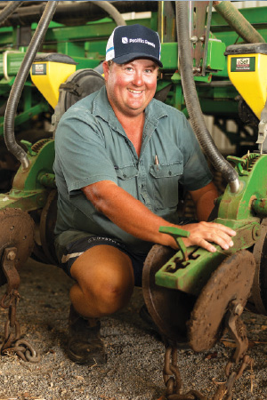 Tim Gersbach is preparing for a busy harvest with some maintenance work.