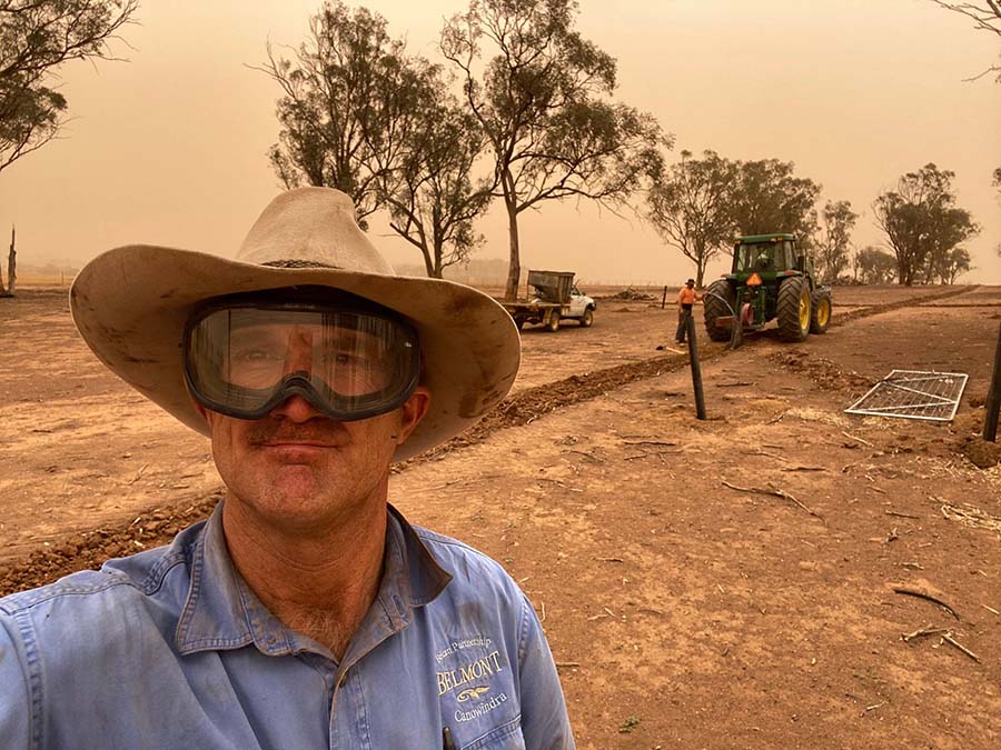 Stuart McDonald in dry and dusty conditions 