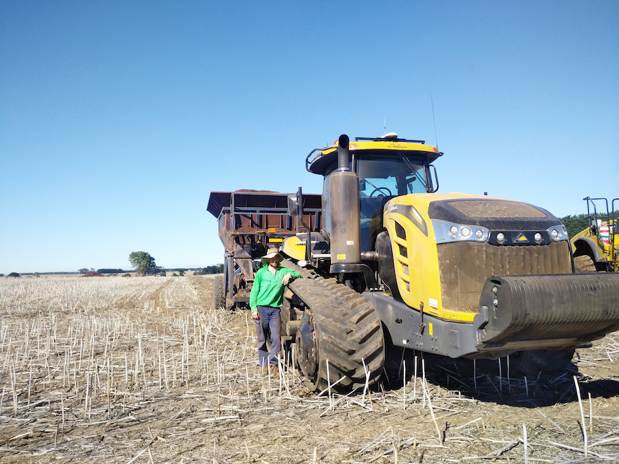 Todd Venning with subsoil manuring machine.