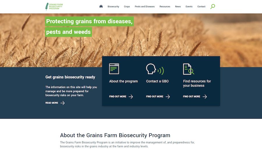 Grains Farm Biosecurity portal